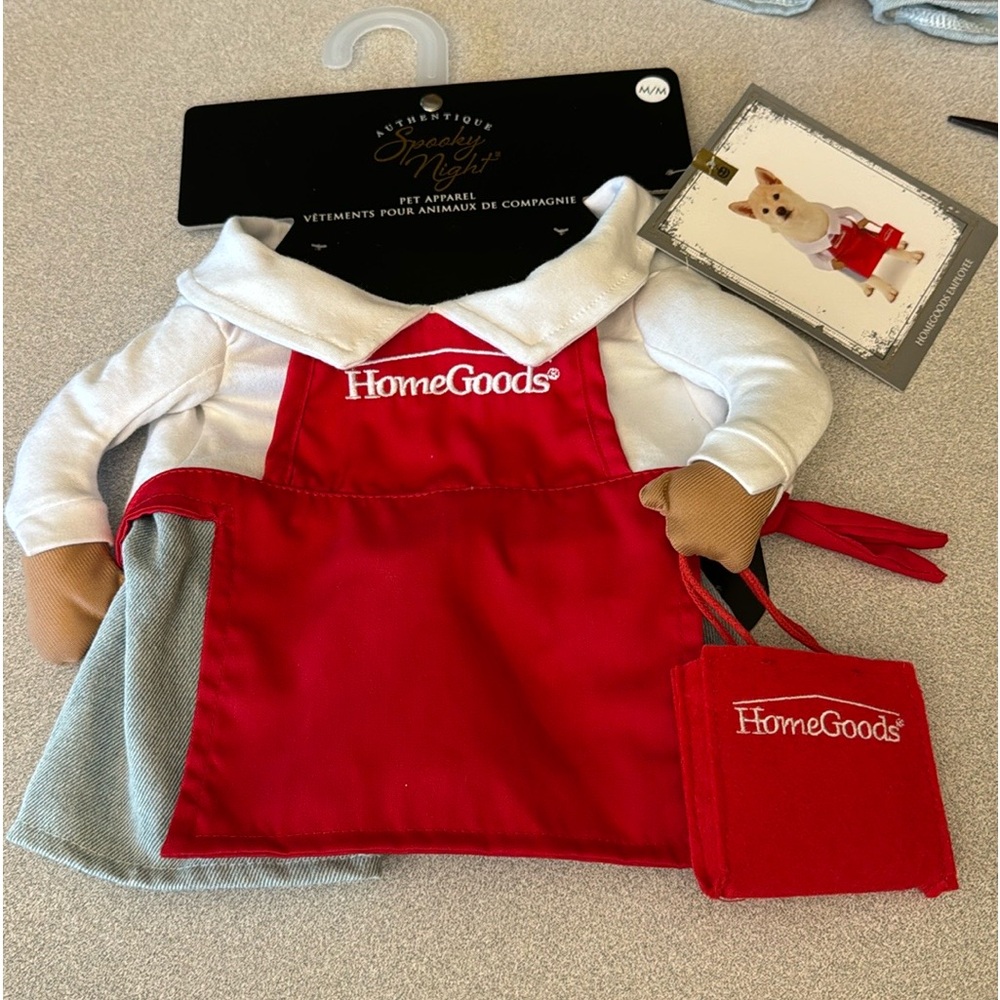 Red and White Dog Apron Outfit